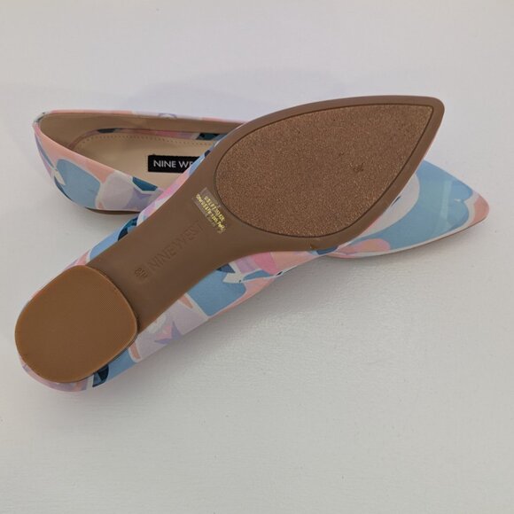 NIB Nine West Onlee 2 Multicolor Fabric Pointed Toe Flats. Size 8.5 M - Picture 5 of 6